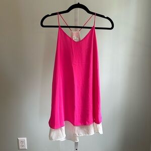 Nymphe Hot Pink Barbie Layered Mini Dress